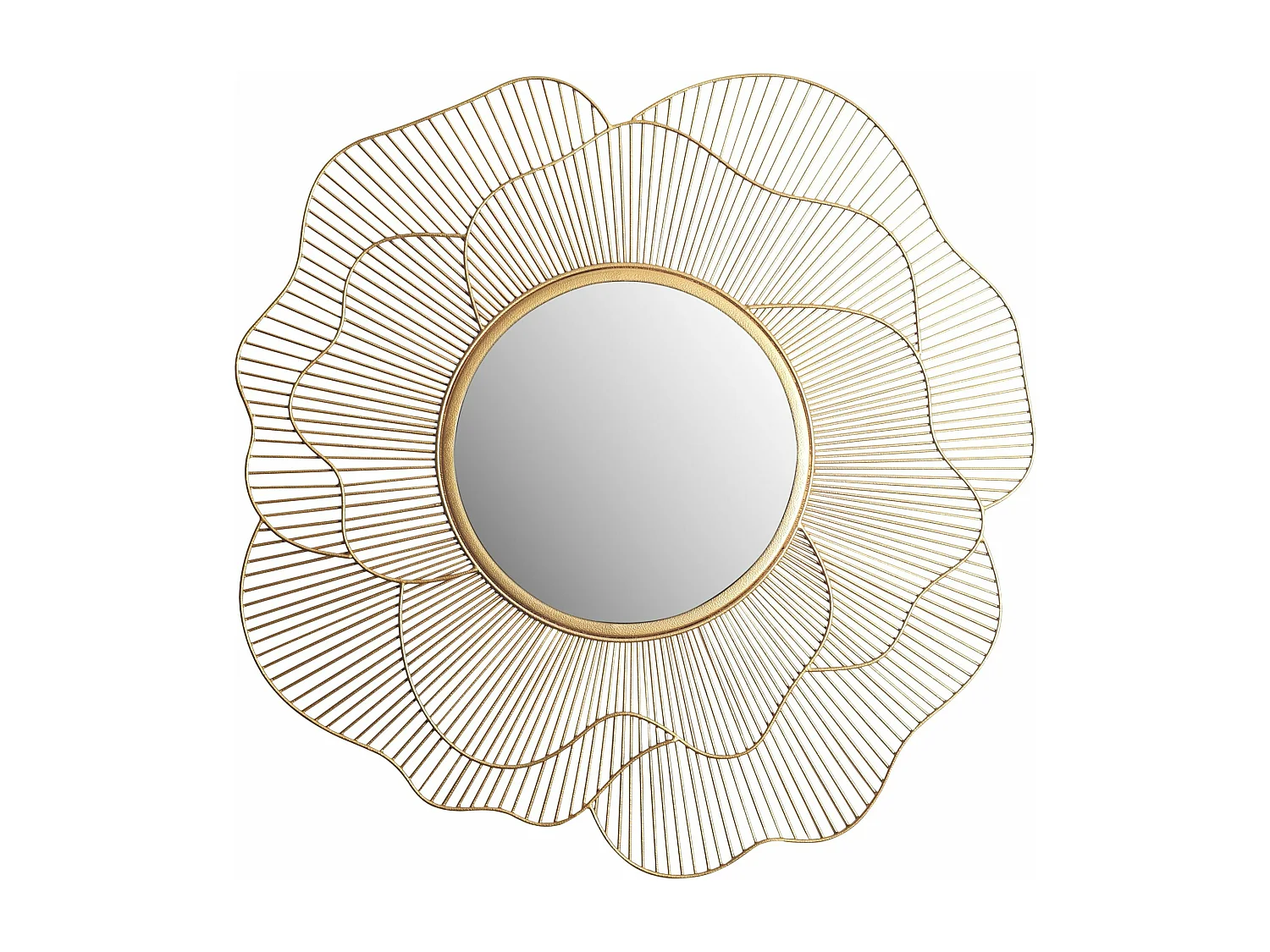 Miroir Murale Rose Métal 77 cm Miroir Mur Couloir Grand Doré Rond Cadre