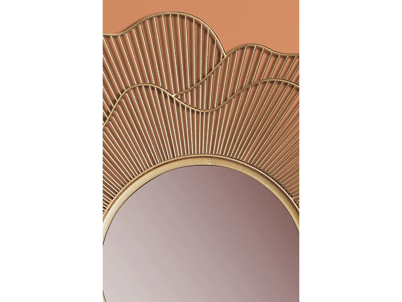 Miroir Murale Rose Métal 77 cm Miroir Mur Couloir Grand Doré Rond Cadre