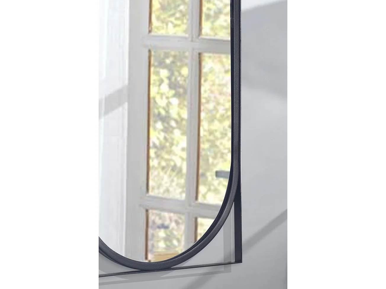 Miroir Murale Métal 37x91 cm Miroir Mur Couloir Grand Moderne Ovale Noir