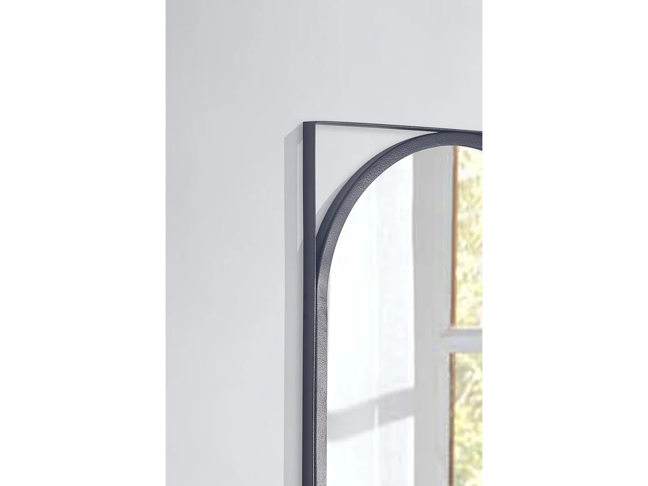 Miroir Murale Métal 37x91 cm Miroir Mur Couloir Grand Moderne Ovale Noir