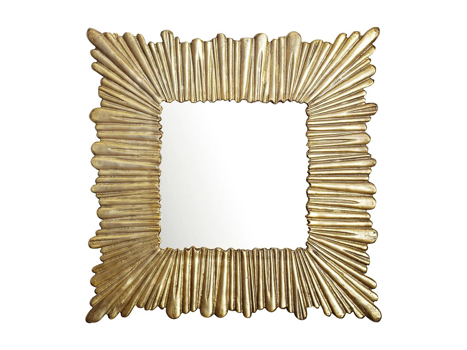 Miroir Murale Métal 75x75 cm Miroir Mur Couloir Grand Moderne Carré Doré