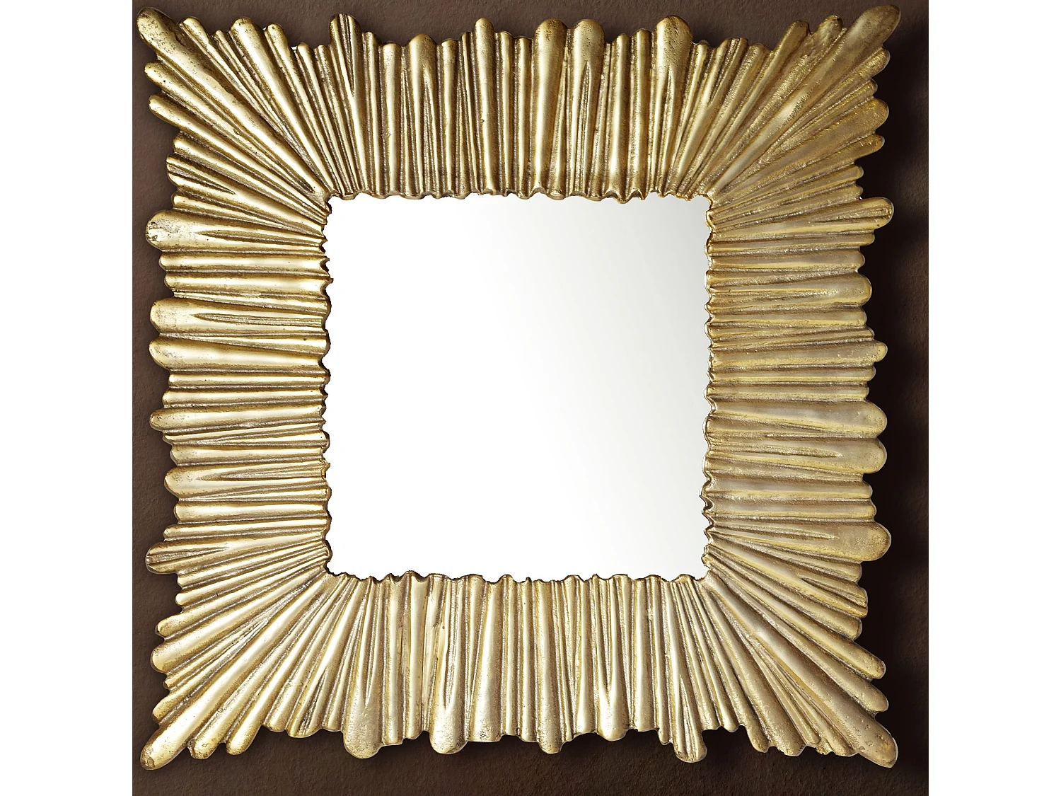 Miroir Murale Métal 75x75 cm Miroir Mur Couloir Grand Moderne Carré Doré