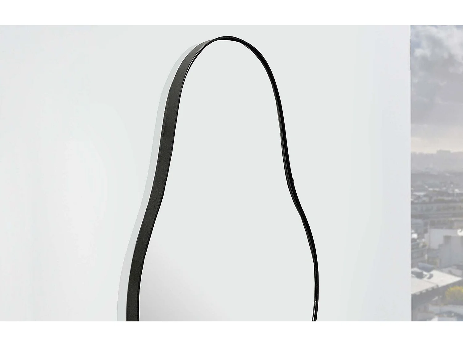 Miroir Murale Métal 40x80 cm Miroir Mur Couloir Grand Noir Asymétrique