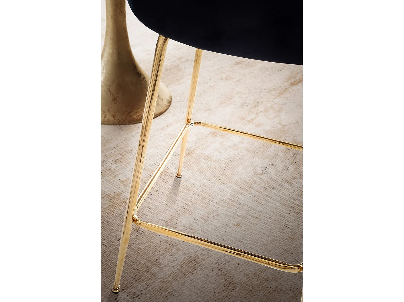 Tabouret de bar Scandinave Lot de 2 Velours Métal Chaise de bar Haute