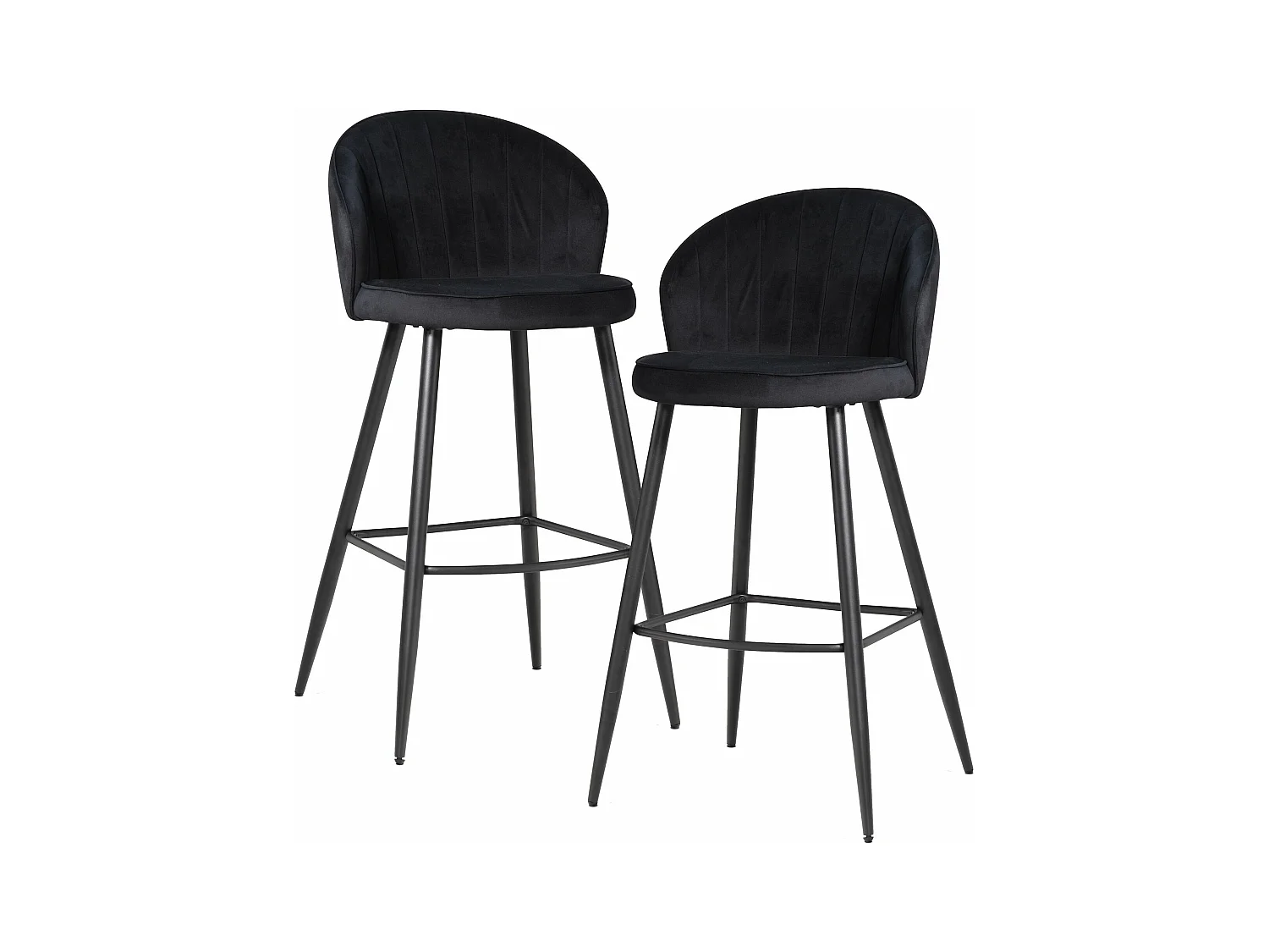 Tabouret de bar Scandinave Métal Lot de 2 Velours Chaise de bar Haute