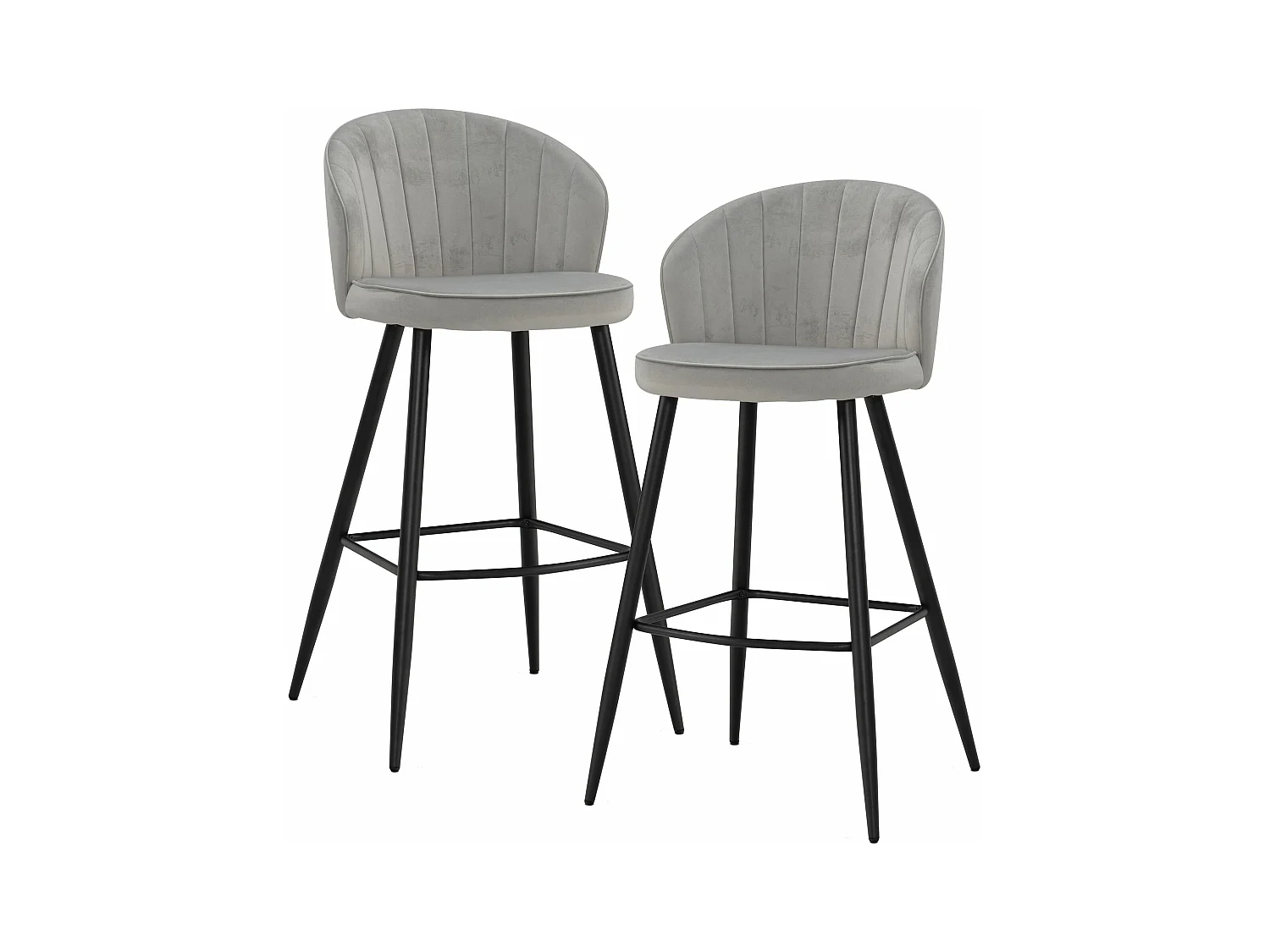 Tabouret de bar Scandinave Métal Lot de 2 Velours Chaise de bar Haute