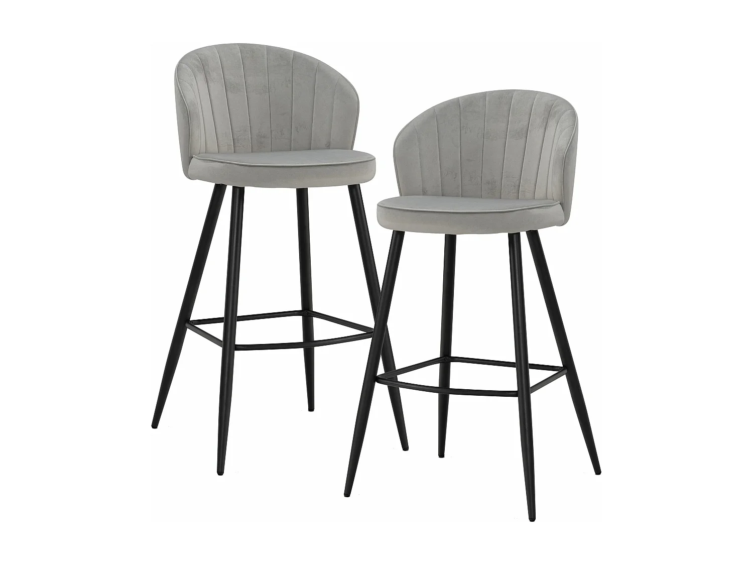 Tabouret de bar Scandinave Métal Lot de 2 Velours Chaise de bar Haute