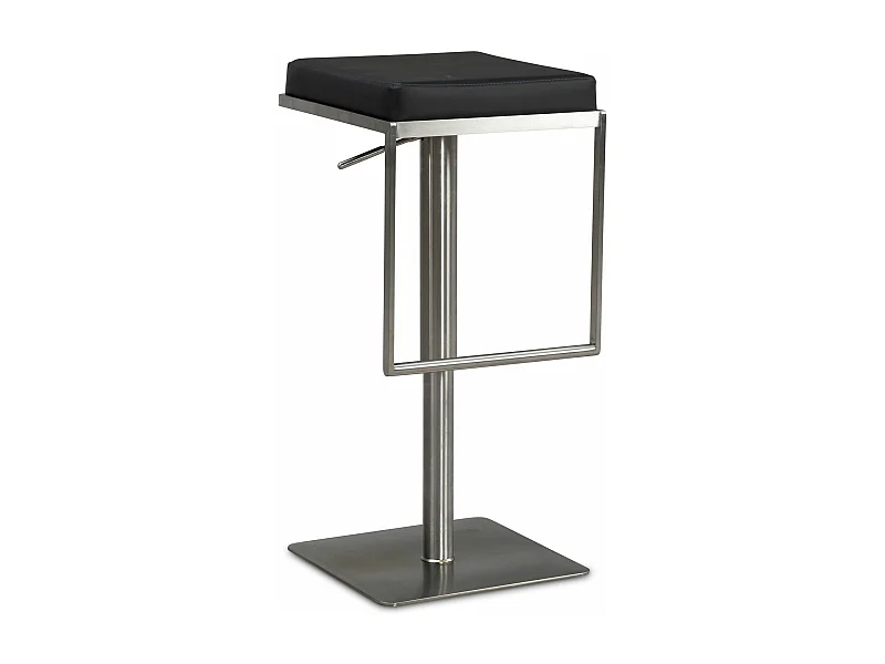 Tabouret de bar Noir Moderne Métal Simili Cuir Chaise de bar Haute 110kg