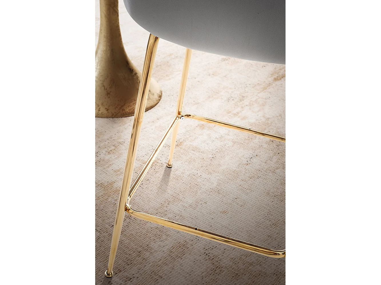 Tabouret de bar Scandinave Lot de 2 Velours Métal Chaise de bar Haute