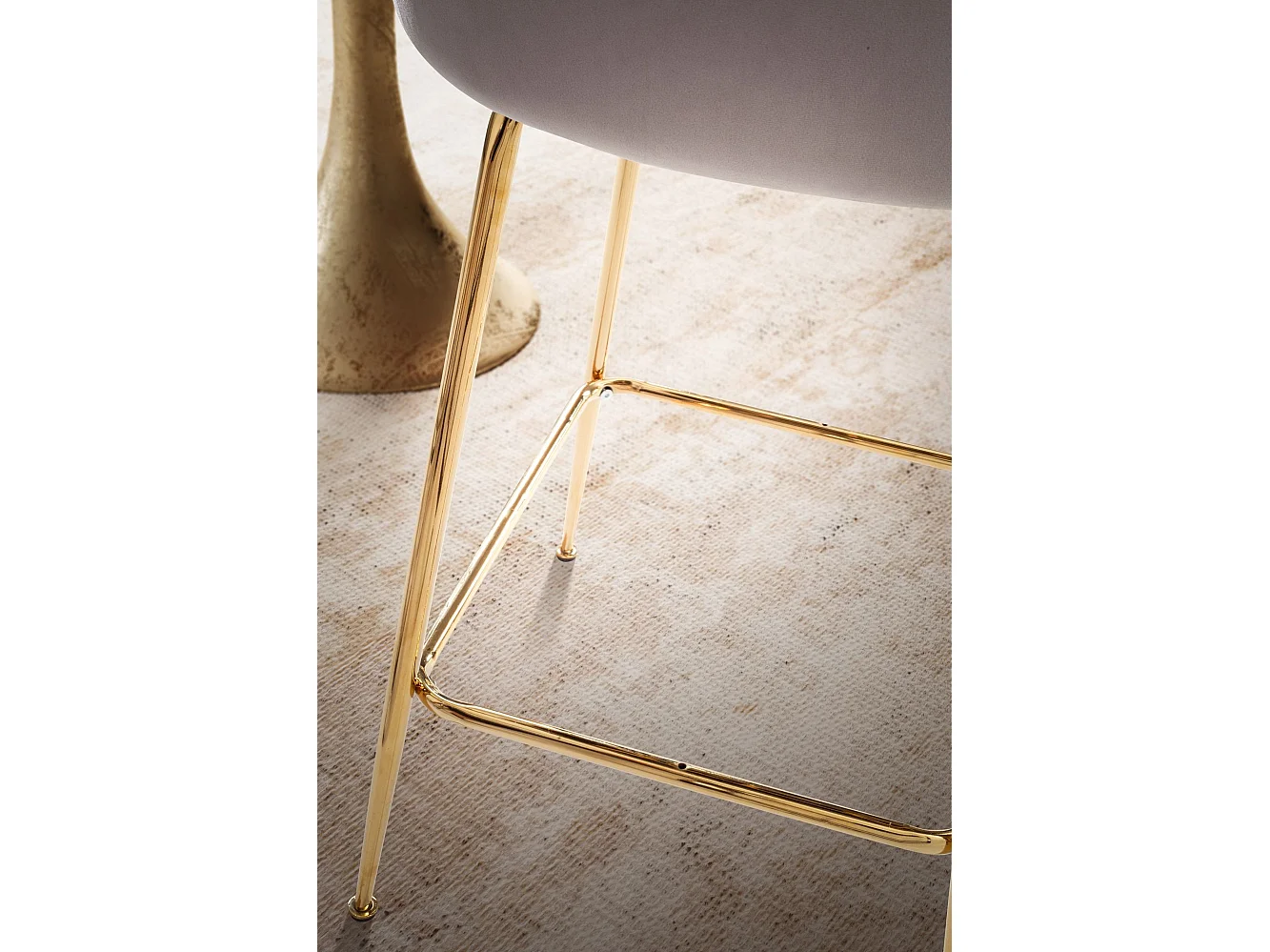 Tabouret de bar Scandinave Lot de 2 Velours Métal Chaise de bar Haute