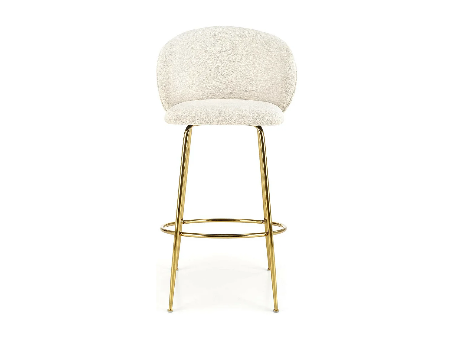 Sedia da bar di design color crema con struttura in metallo dorato Rodéo