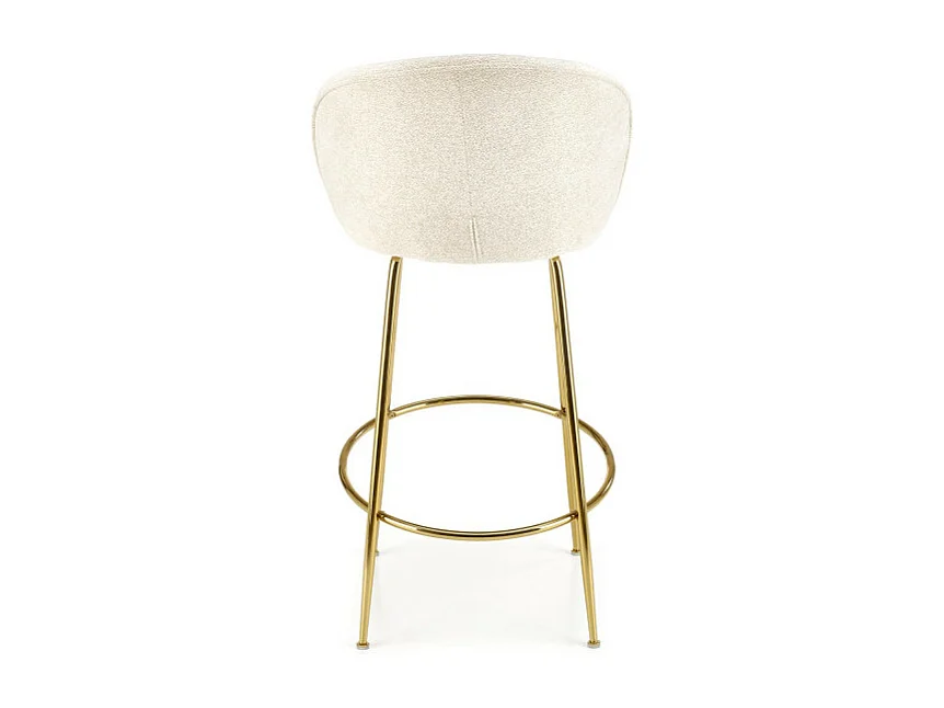 Sedia da bar di design color crema con struttura in metallo dorato Rodéo