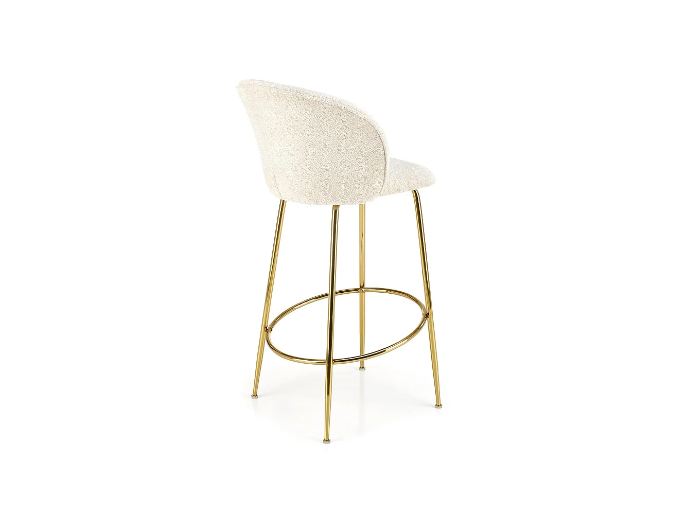 Chaise de bar design couleur crème avec structure en métal doré Rodéo