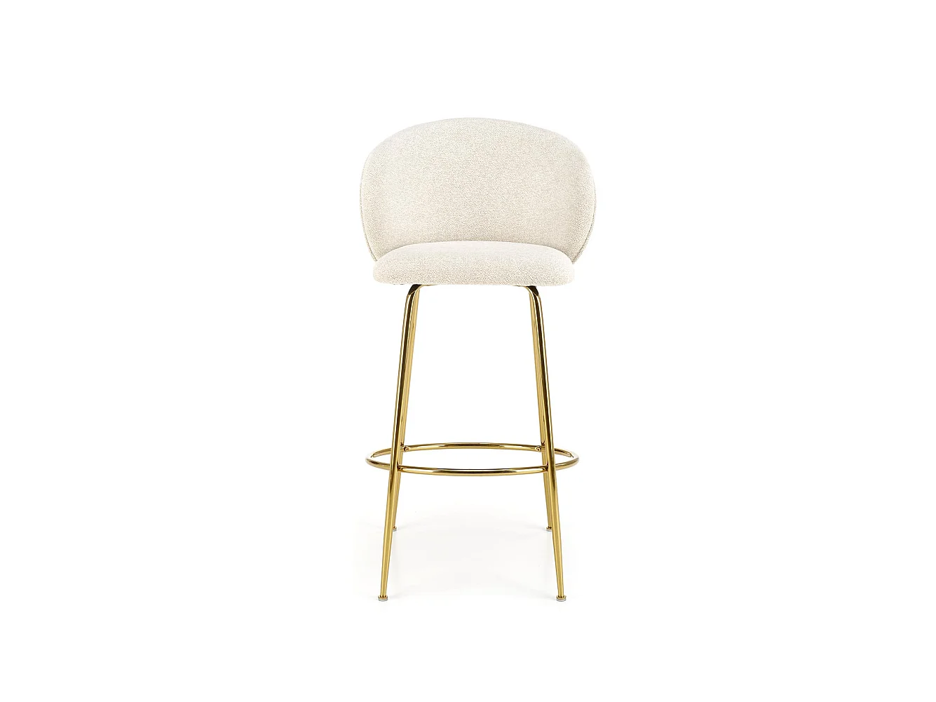 Chaise de bar design couleur crème avec structure en métal doré Rodéo