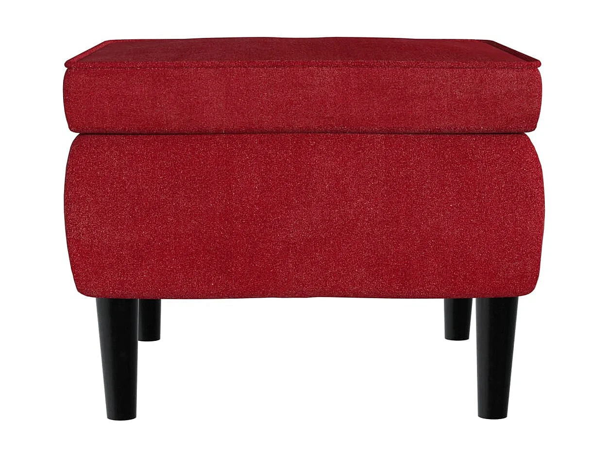 Tabouret avec pieds en bois Rouge bordeaux Velours