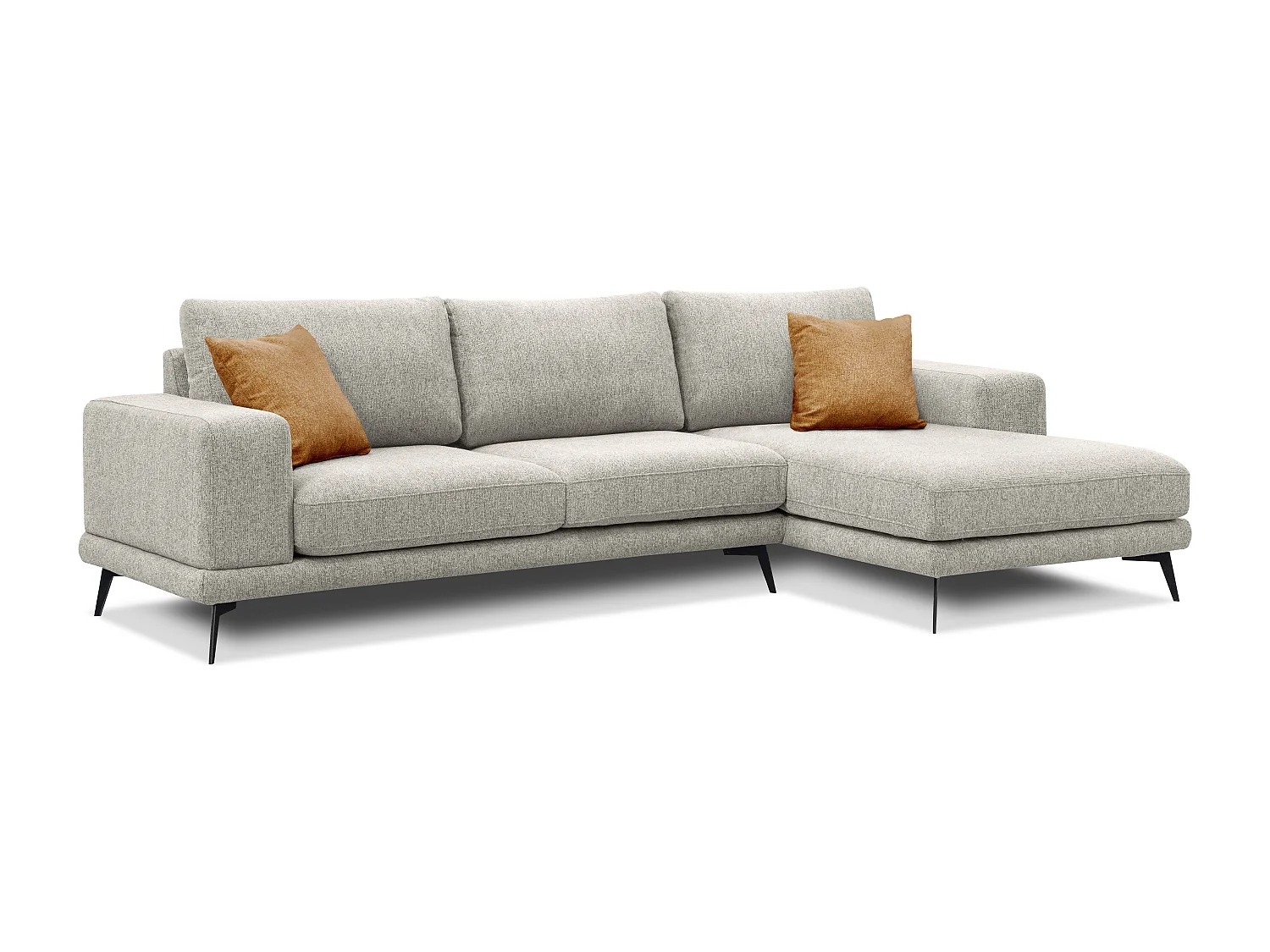MEDIOLANE Ecksofa 4-Sitzer rechts, creme