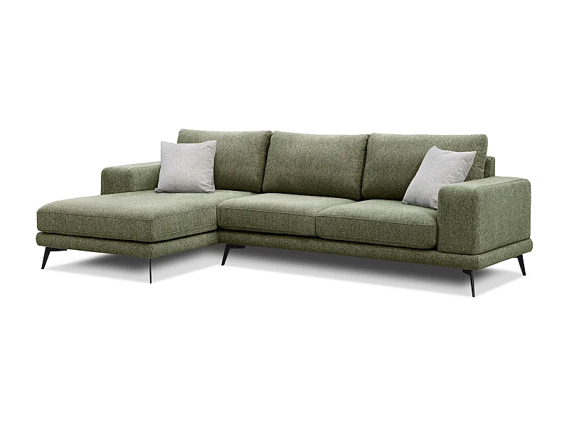 MEDIOLANE Ecksofa 5-Sitzer links, olive