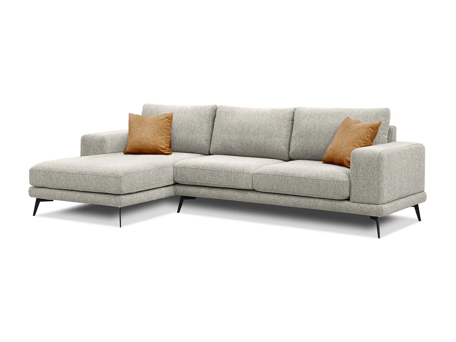 MEDIOLANE Ecksofa 5-Sitzer links, creme