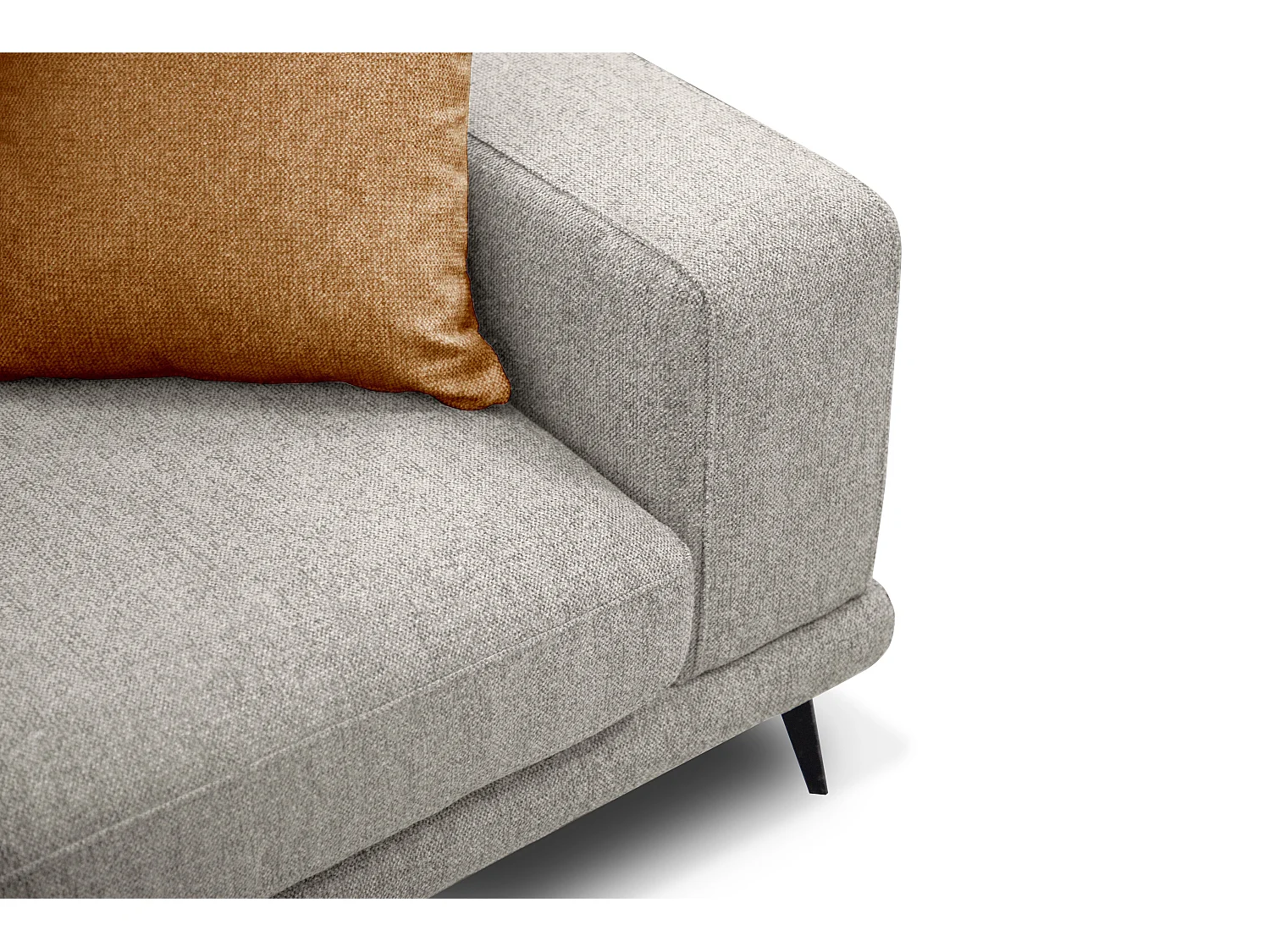 Canapé d'angle gauche 4 places tissu gris perle - MEDIOLANE
