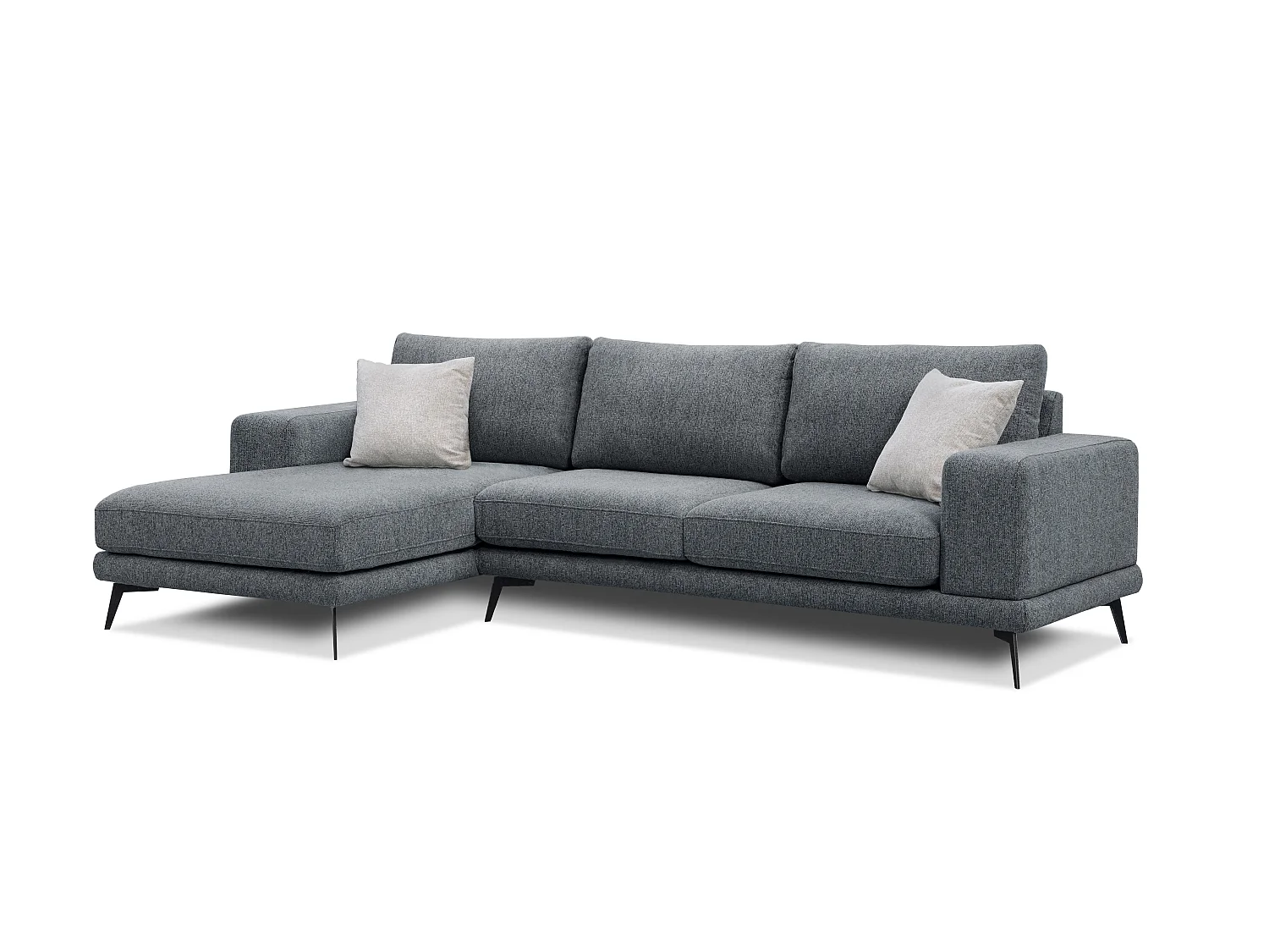 Canapé d'angle 4 places en tissu gris foncé MEDIOLANE