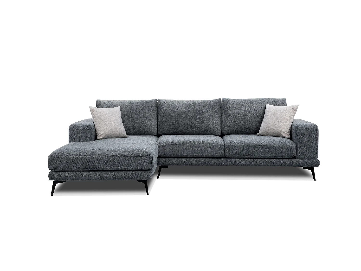 Canapé d'angle 4 places en tissu gris foncé MEDIOLANE