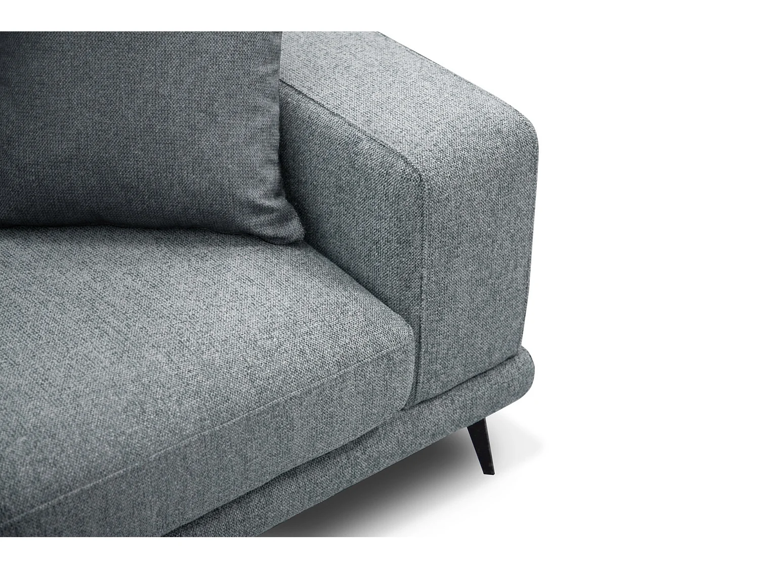 Canapé d'angle 4 places tissu gris clair - MEDIOLANE