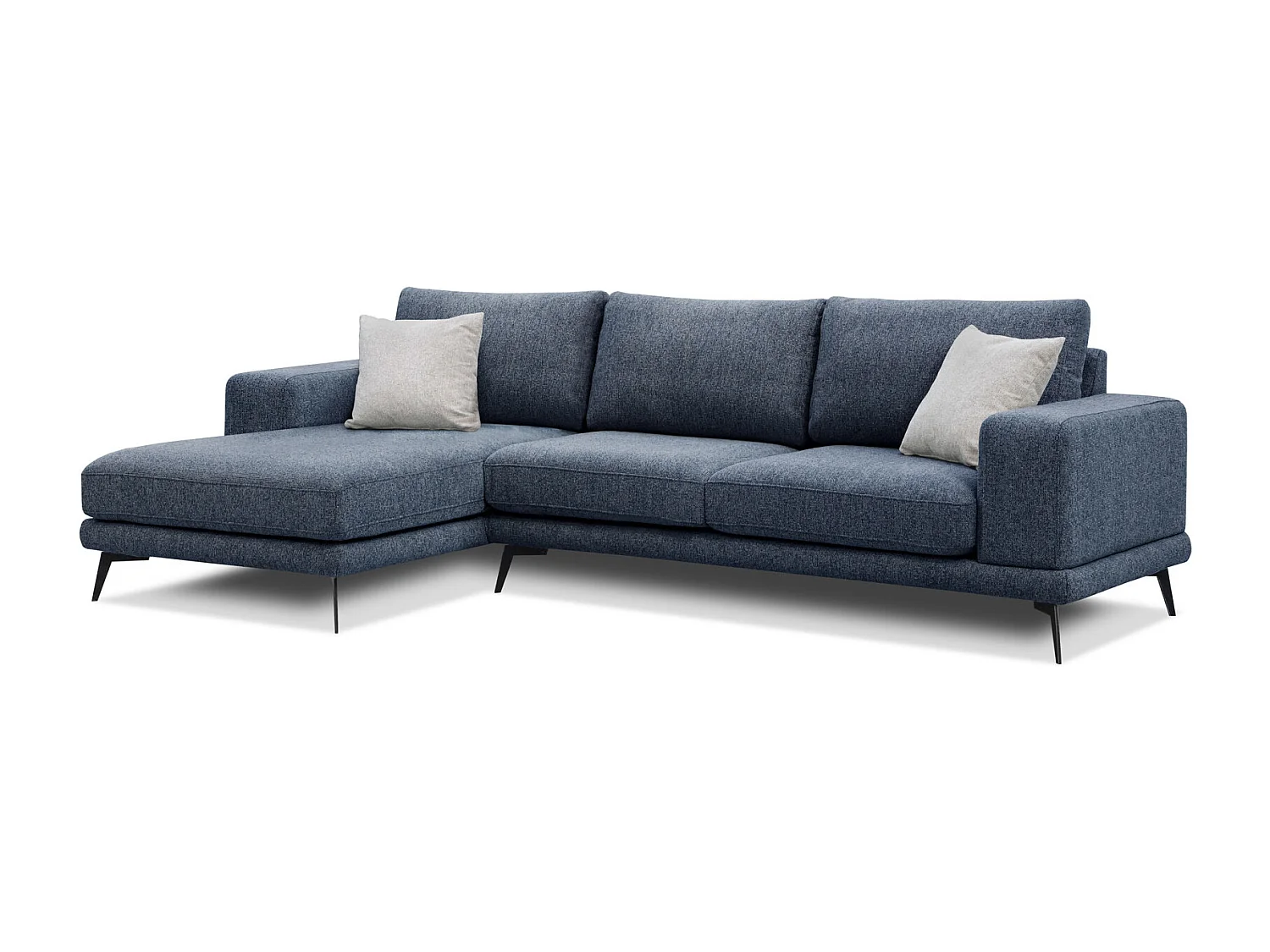MEDIOLANE Ecksofa 5-Sitzer links, marineblau