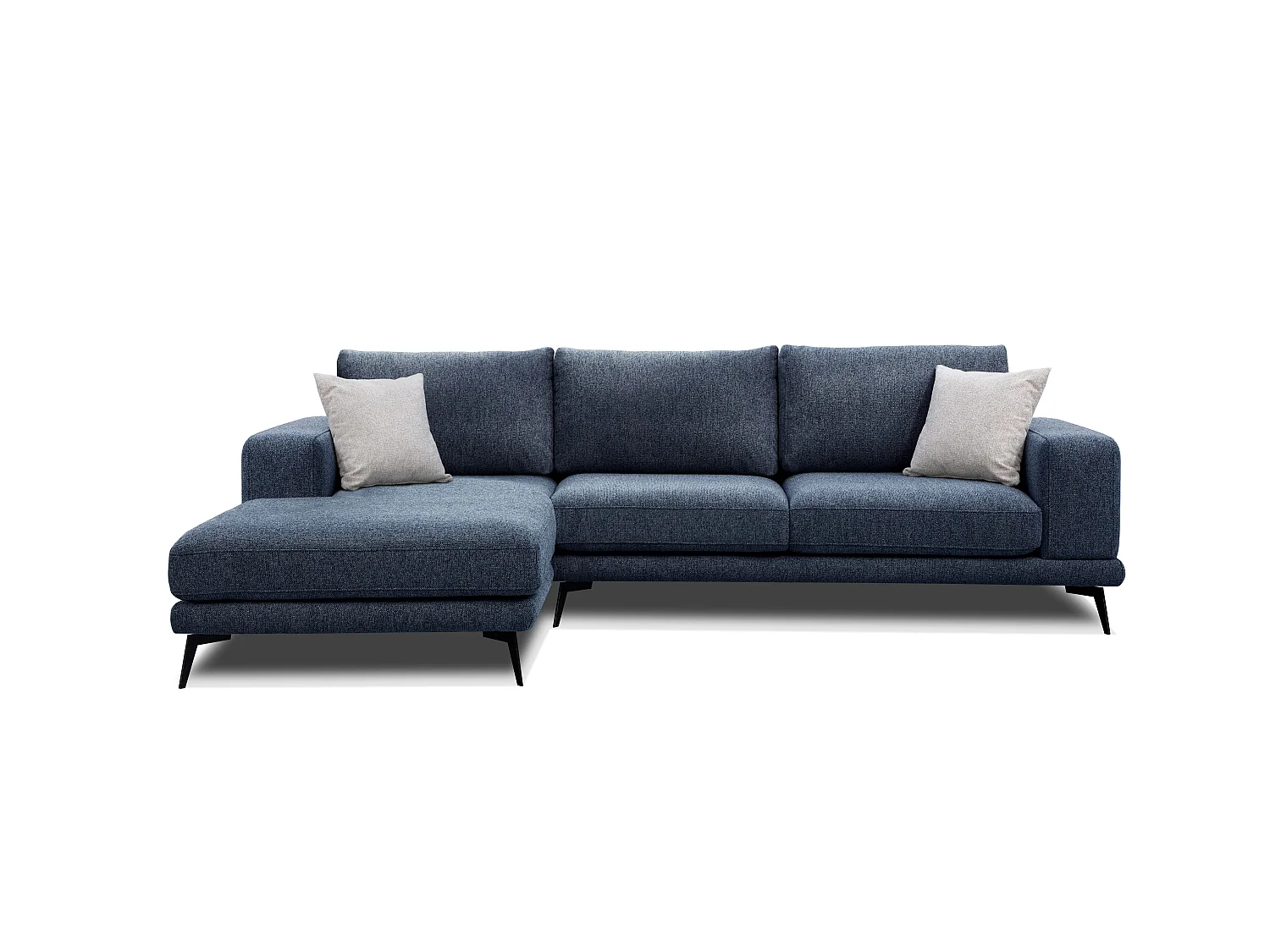 Canapé d'angle 4 places en tissu bleu foncé MEDIOLANE