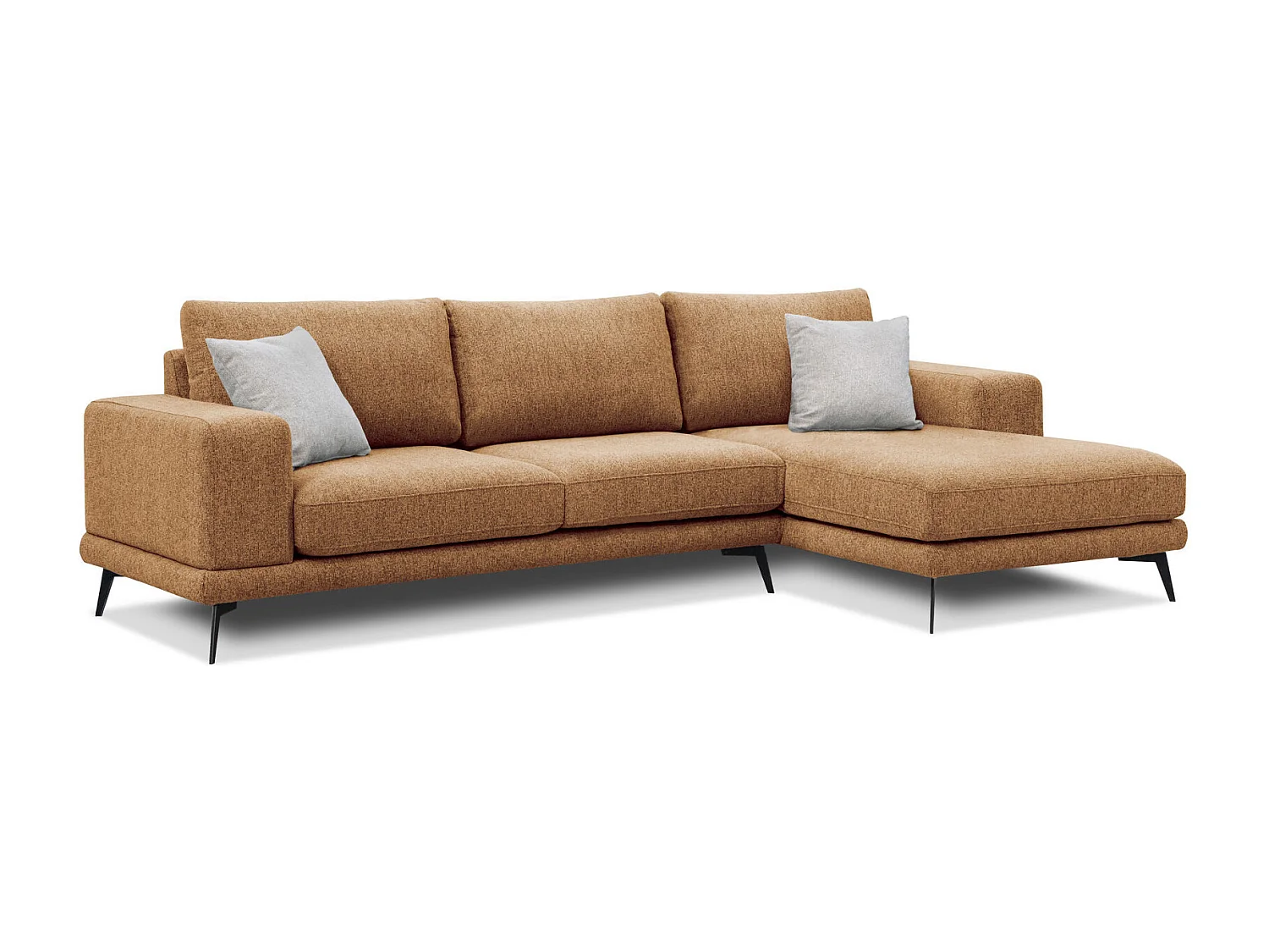 MEDIOLANE Ecksofa 4-Sitzer rechts, orange