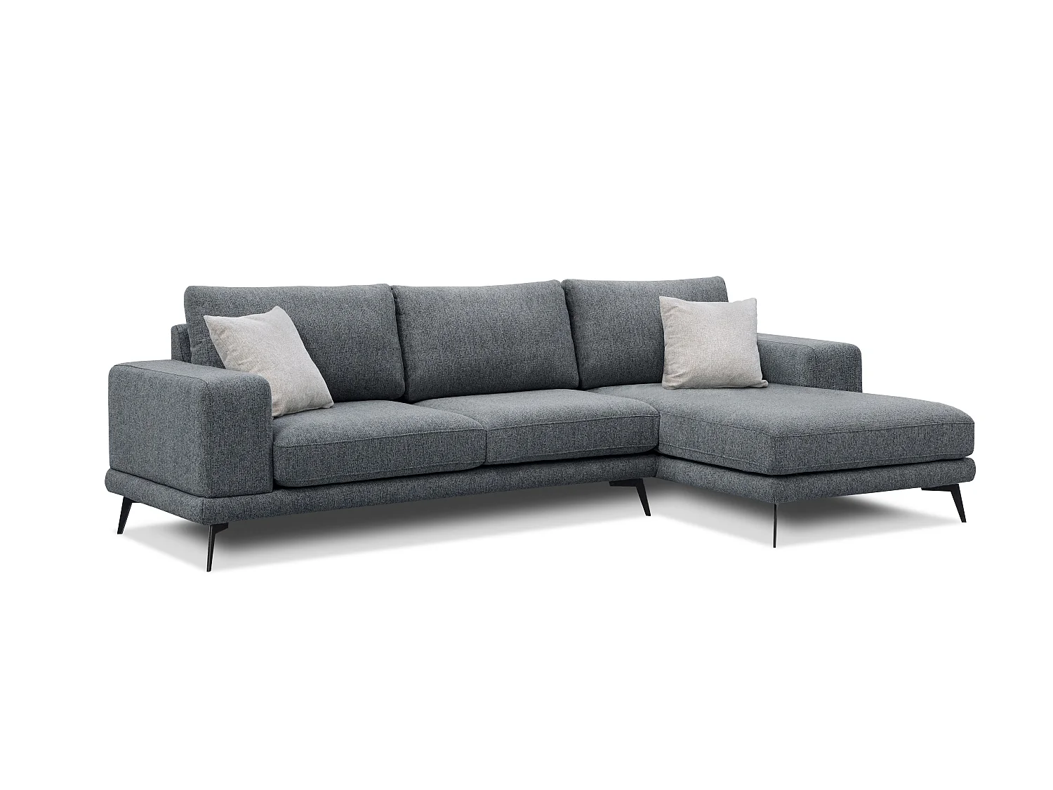 Canapé d'angle 4 places en tissu gris foncé MEDIOLANE