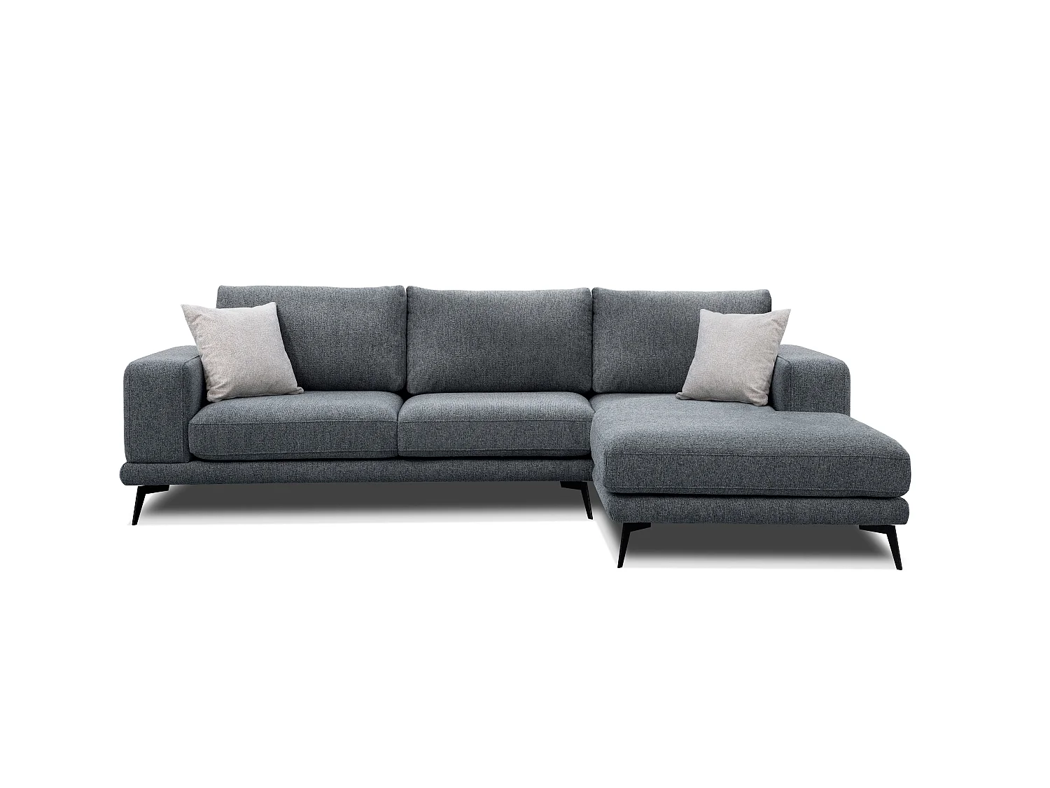 Canapé d'angle 4 places en tissu gris foncé MEDIOLANE