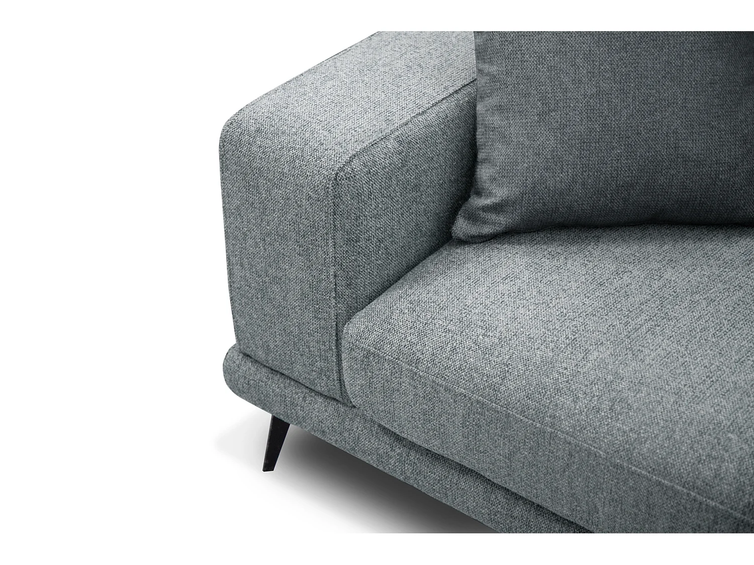 MEDIOLANE Ecksofa 4-Sitzer rechts, silbergrau