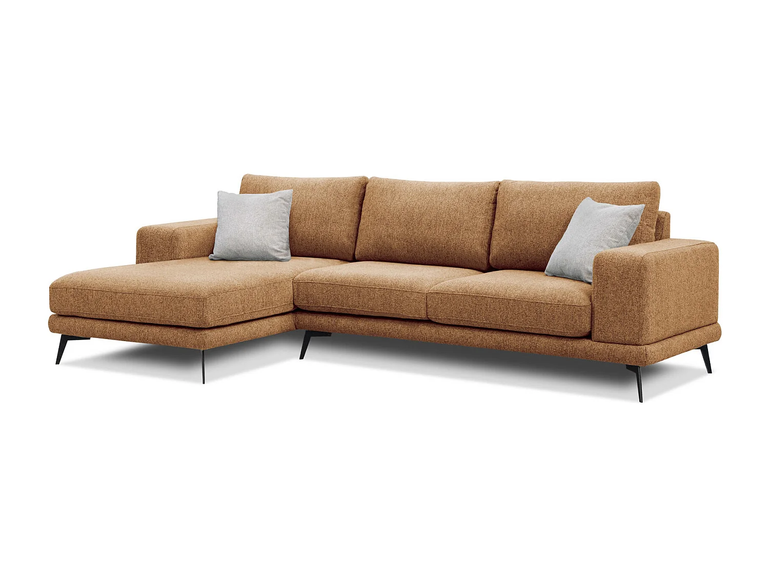 MEDIOLANE Ecksofa 5-Sitzer links, orange