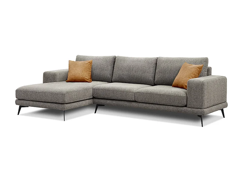 MEDIOLANE Ecksofa 5-Sitzer links, taupe