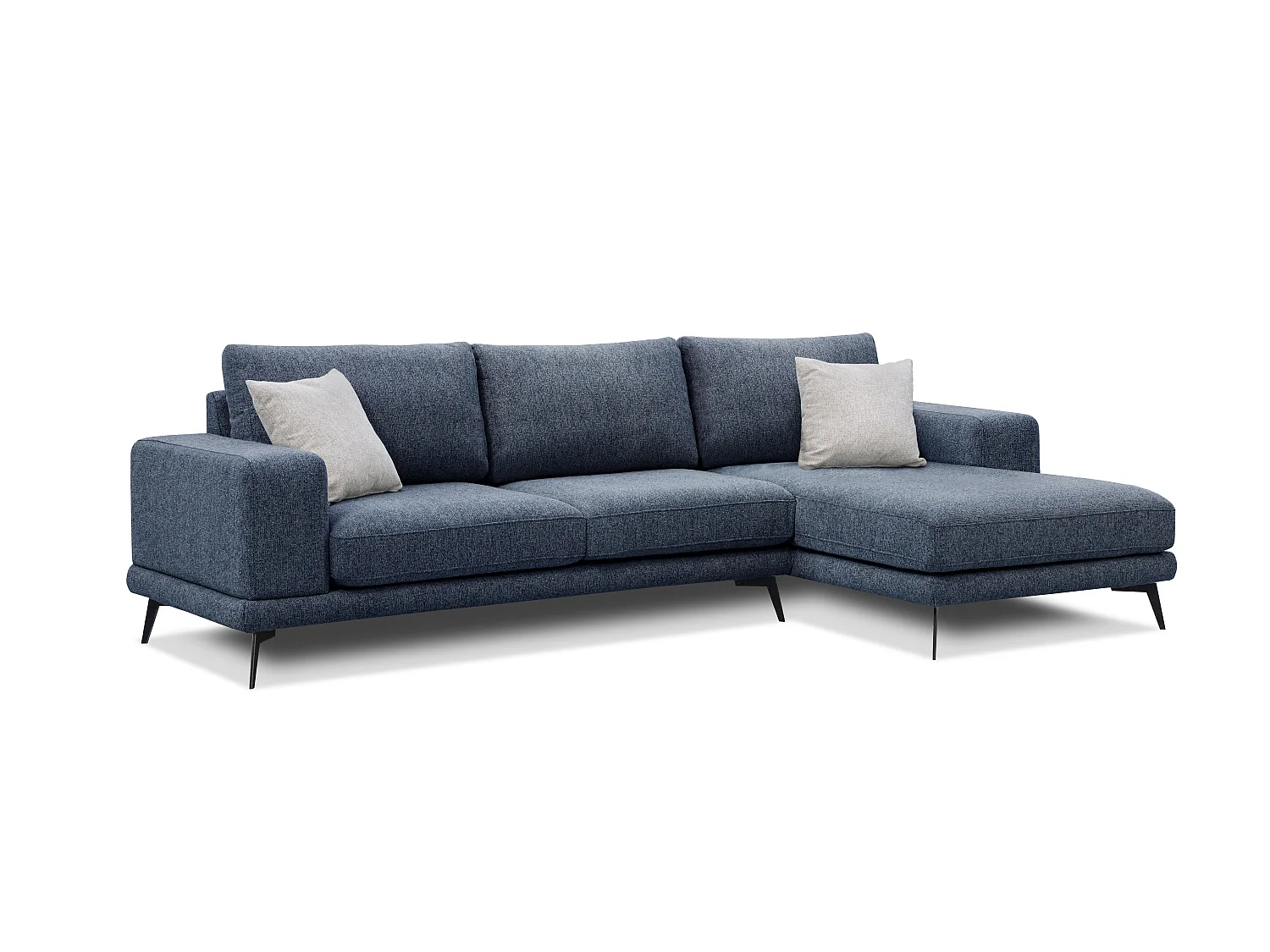 Canapé d'angle 4 places en tissu bleu foncé MEDIOLANE