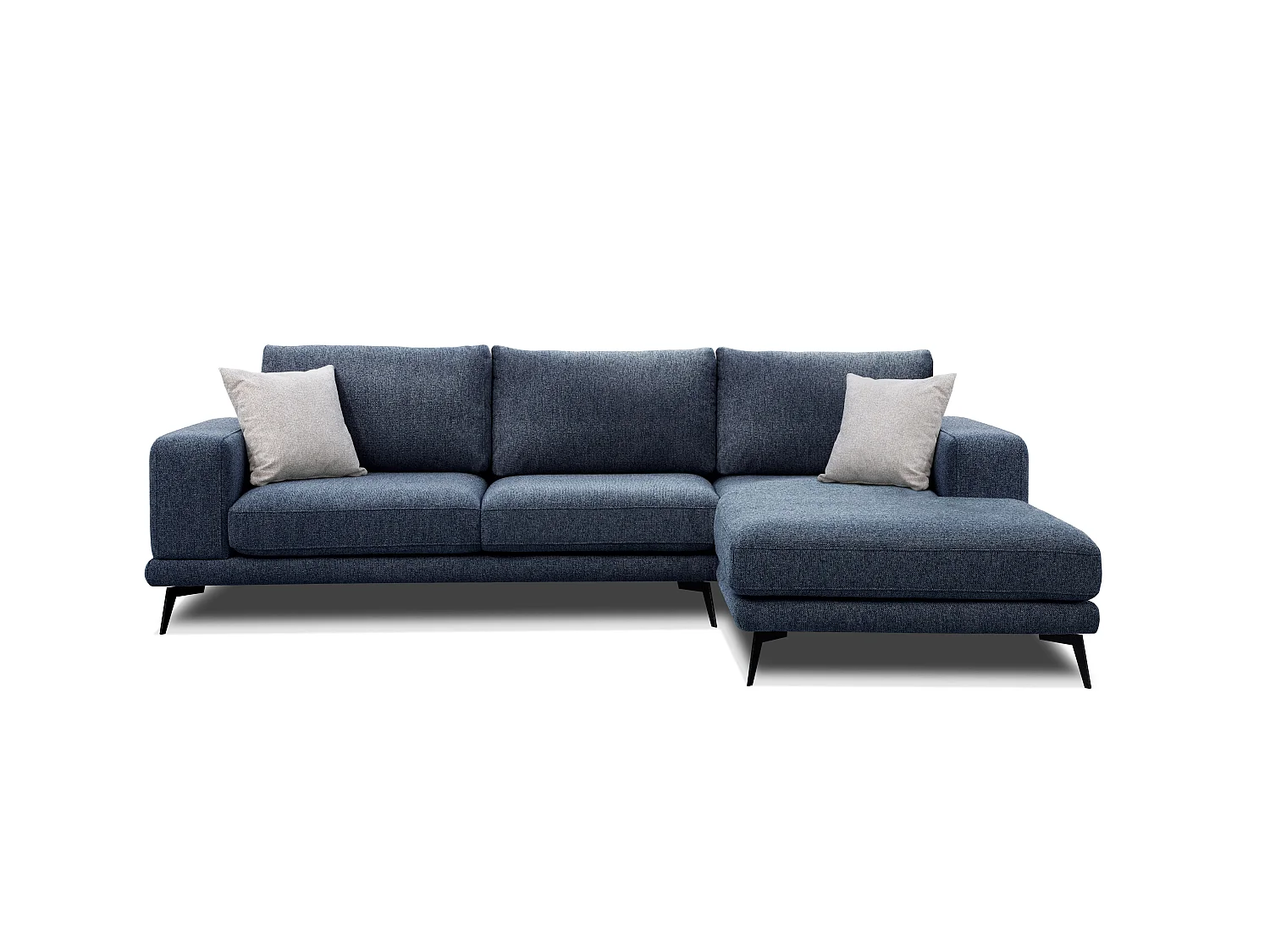 Canapé d'angle 4 places en tissu bleu foncé MEDIOLANE