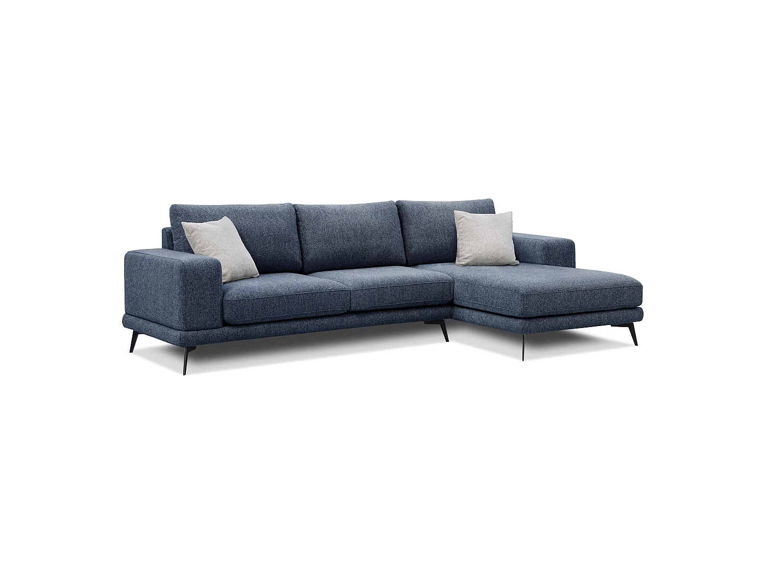 Canapé d'angle 4 places en tissu bleu foncé MEDIOLANE