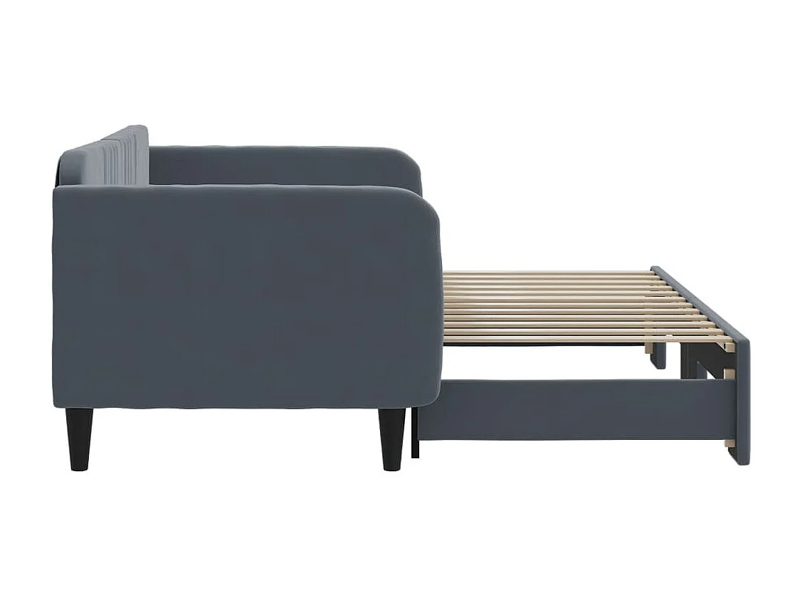 Sofá cama nido terciopelo gris oscuro 90x200 cm