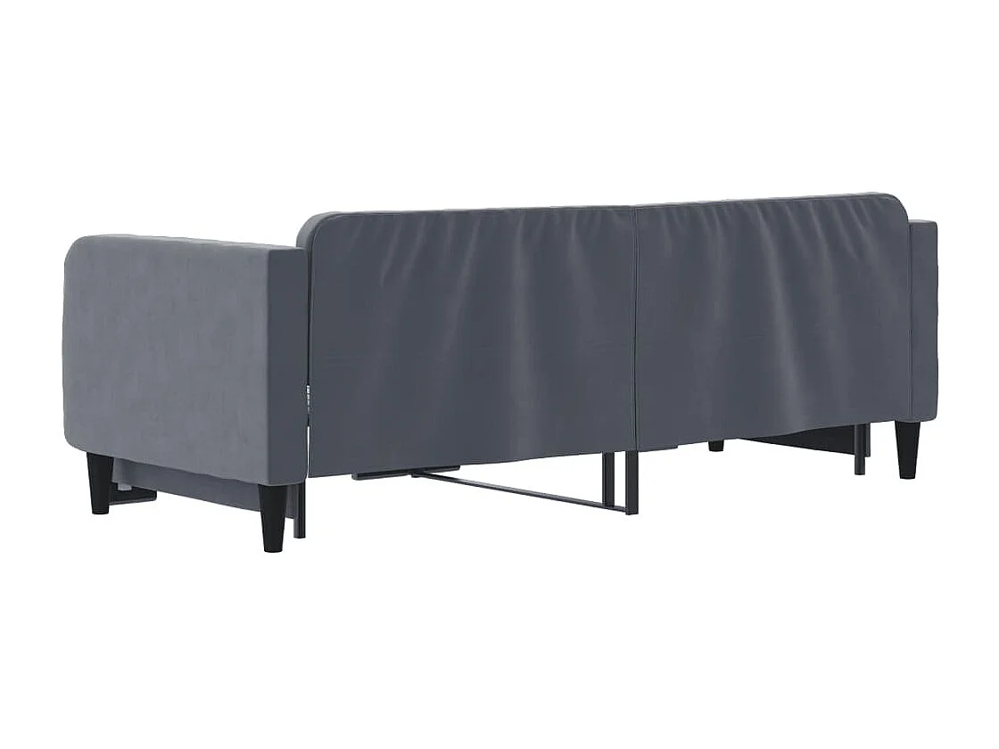 Sofá-cama com gavetão 90x200 cm veludo cinzento-escuro