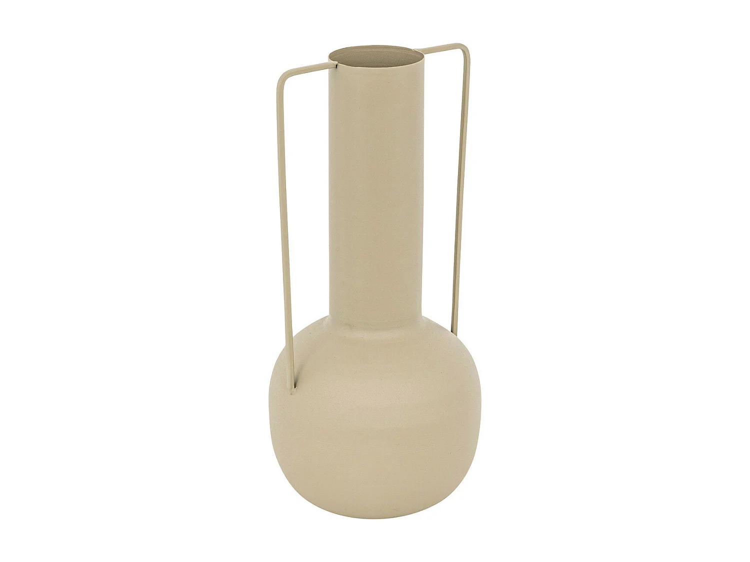 Vase amphore en métal Beige Lin design moderne H 29.5 cm