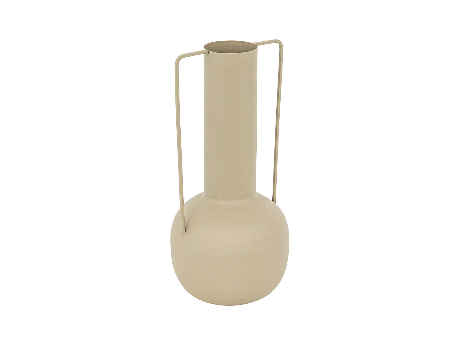 Vase amphore en métal Beige Lin design moderne H 29.5 cm