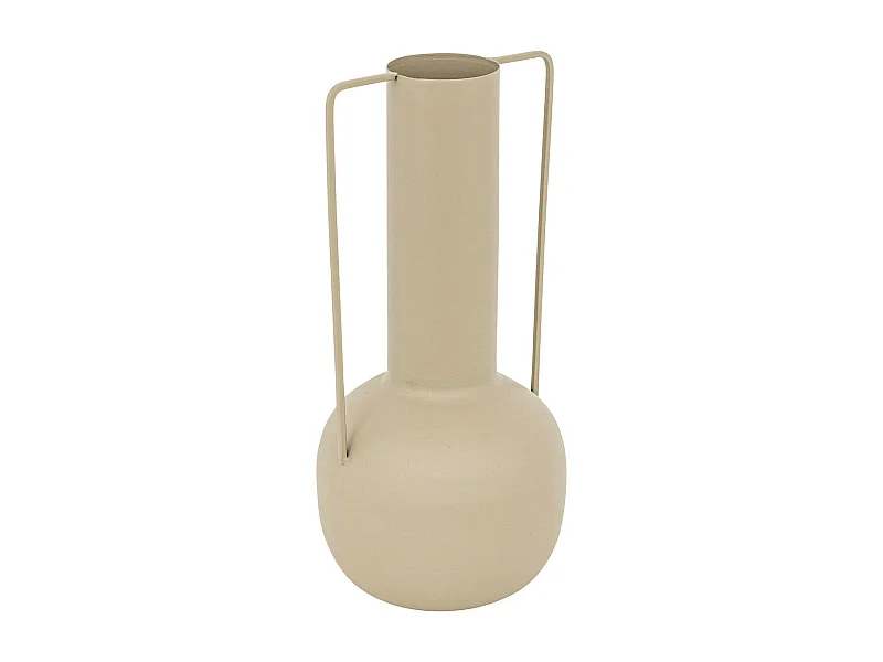 Vase amphore en métal Beige Lin design moderne H 29.5 cm