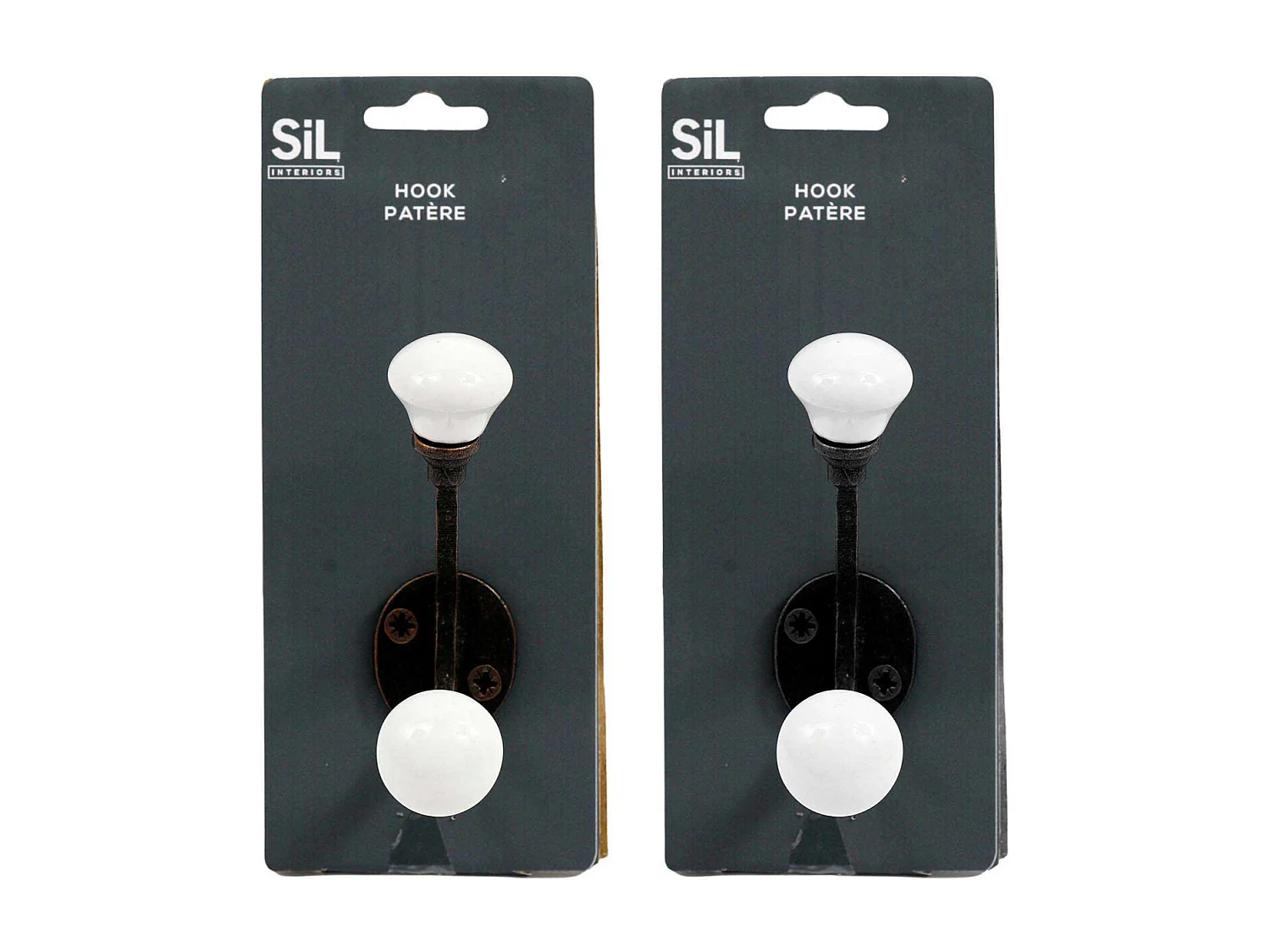 Patère en fer 2 têtes Vintage (Lot de 2)