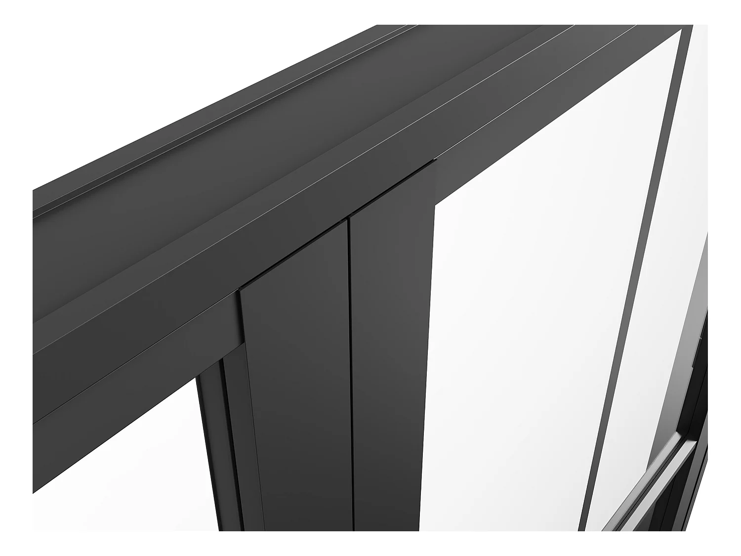 Bloc porte à deux battants en aluminium et verre trempé - 2 x H204 x L83 cm - Noir - SEROTO