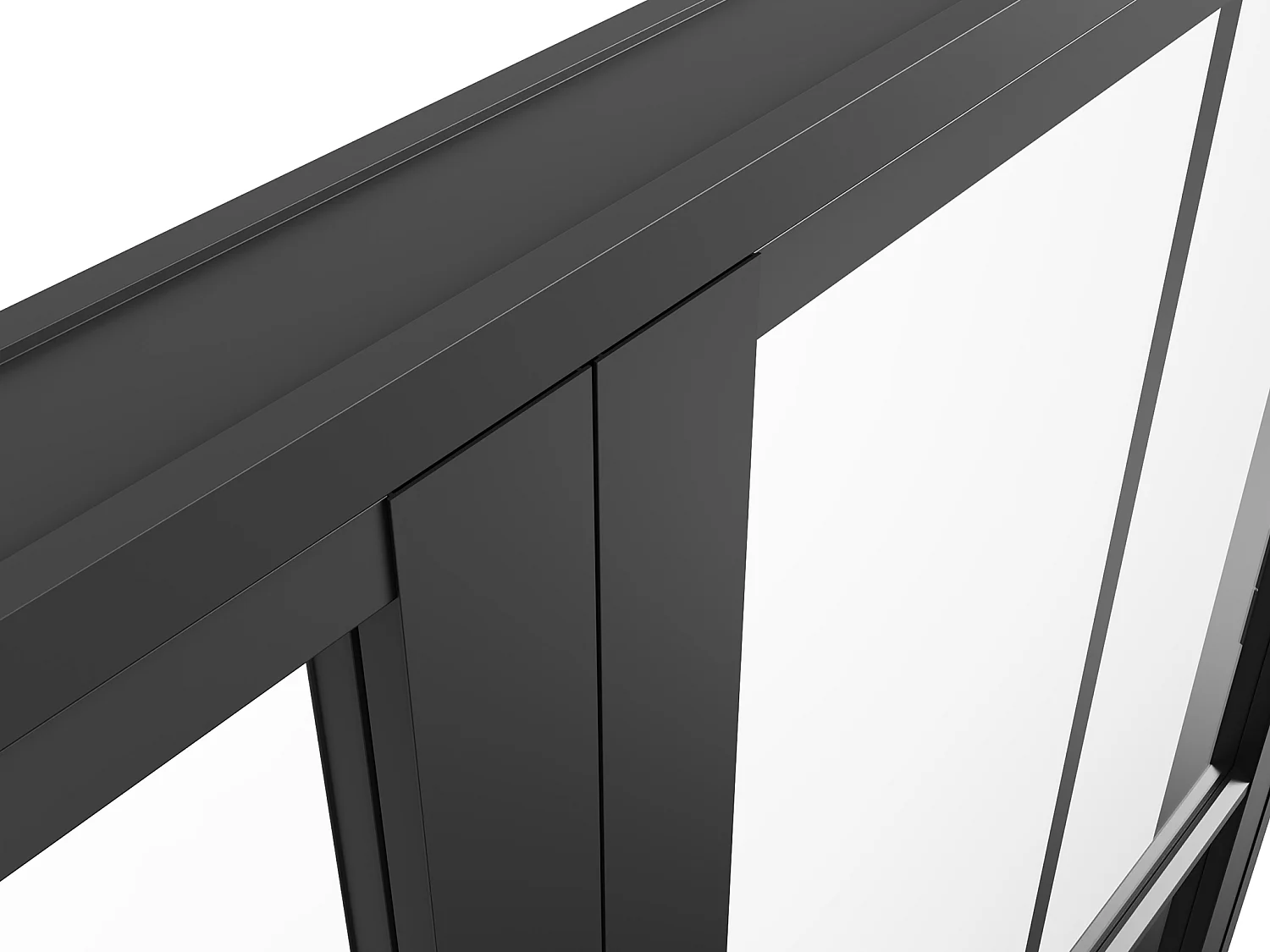 Bloc porte réversible à deux battants en aluminium et verre trempé - 2 x H204 x L93 cm - Noir - SEROTO