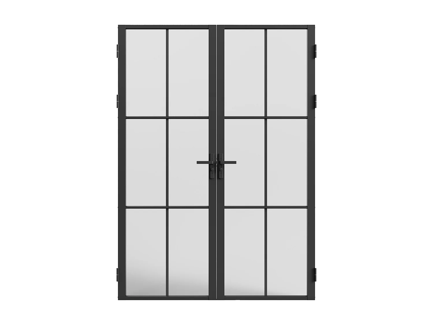 Bloc porte à deux battants en aluminium et verre dépoli - 2 x H204 x L73 cm - Noir - SEROTO