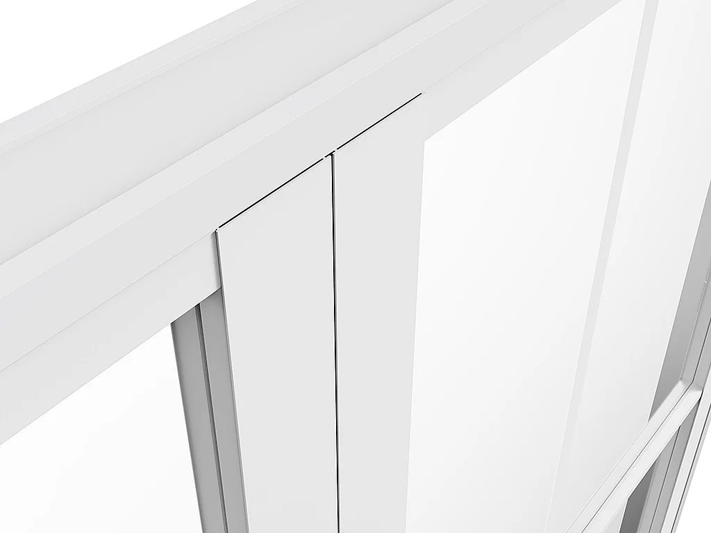 Tür-Set - zwei Flügel - wendbar - Aluminium & Sicherheitsglas - 2 x 204 x 73 cm - Weiß - SEROTO