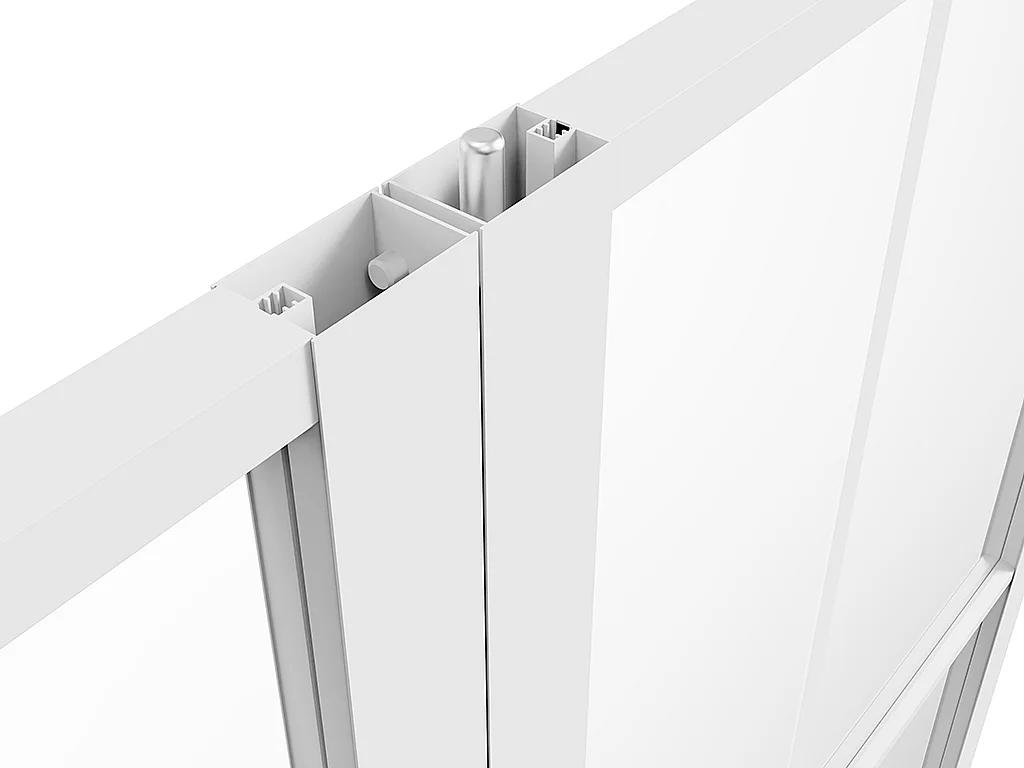 Tür-Set - zwei Flügel - wendbar - Aluminium & Sicherheitsglas - 2 x 204 x 73 cm - Weiß - SEROTO