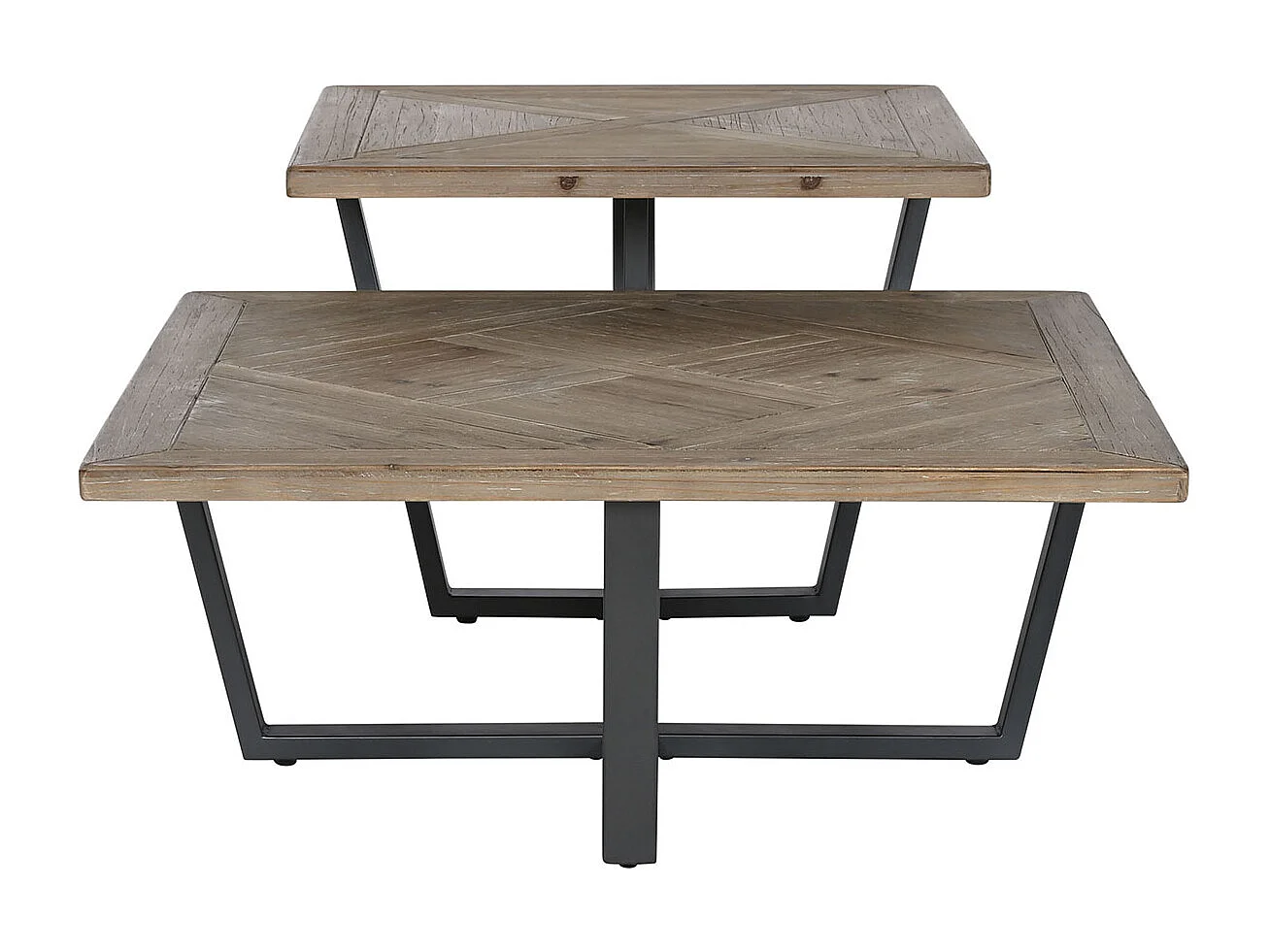 Table basse, table de salon en bois naturel et métal noir  - longueur 118 x profondeur 78 x Hauteur 45 cm