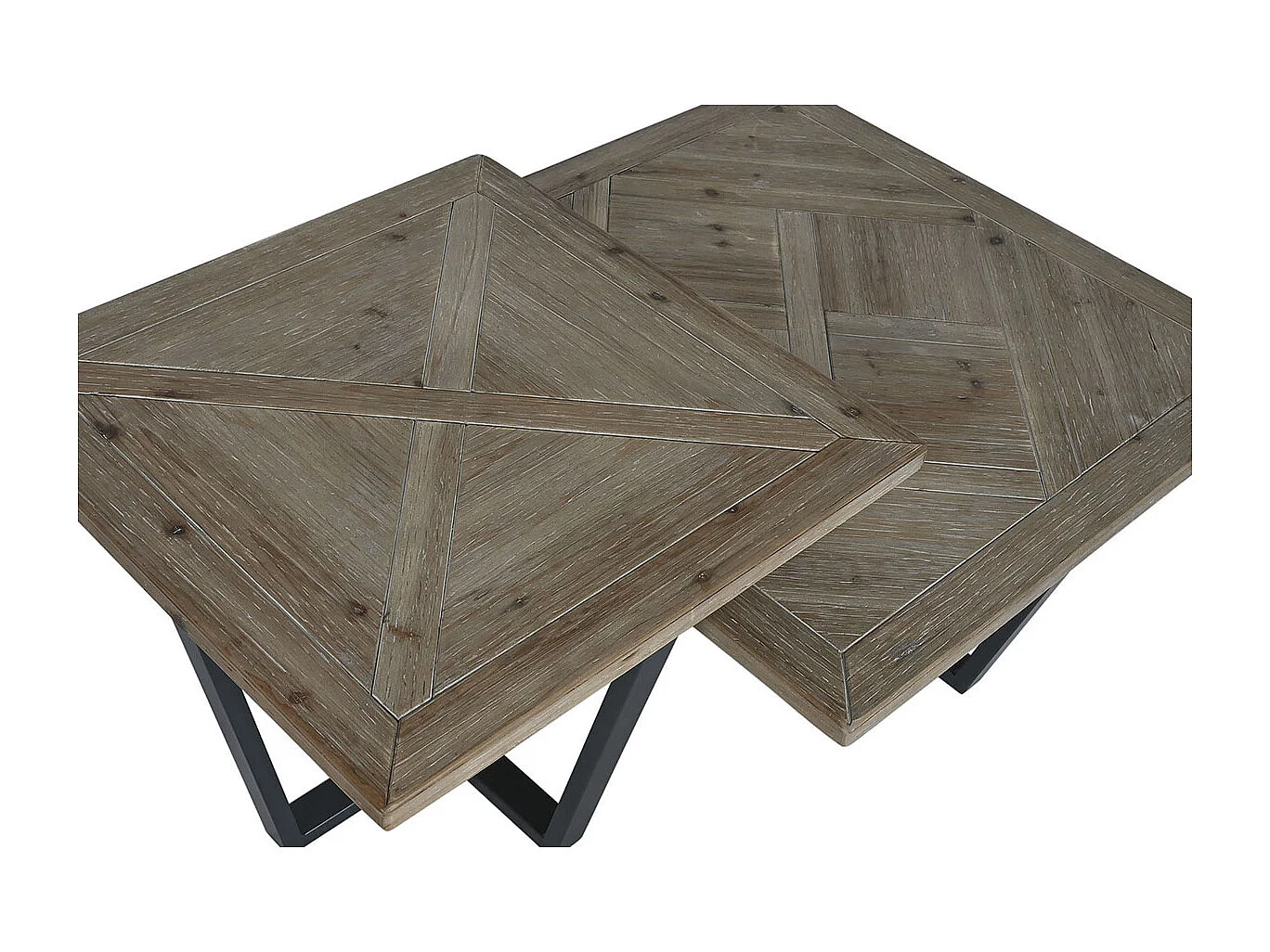 Table basse, table de salon en bois naturel et métal noir  - longueur 118 x profondeur 78 x Hauteur 45 cm